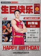 真挚的祝福！祝山西男篮球员韩霈瑜25岁生日快乐